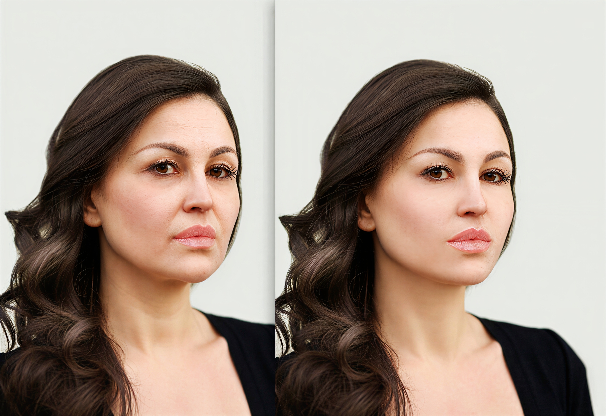 Sculptra before and after, skin rejuvenation